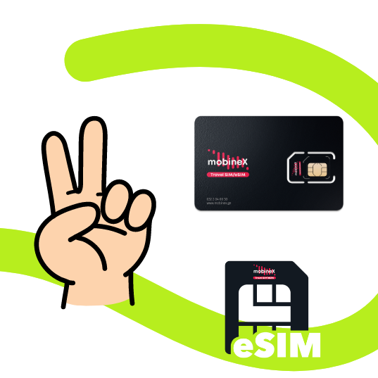 Physical SIM card and eSIM